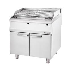 Stalgast Edelstahl Lavastein-Grill mit S-Rost für Fisch und Meeresfrüchte, Serie 700 ND, 800 mm