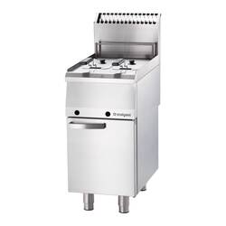 Stalgast Edelstahl Gas Fritteuse, 2x 7 Liter Doppelbecken, Serie 700 ND
