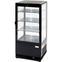 Stalgast schwarze Kühlvitrine PAN4L, 78 Liter mit Umluftkühlung