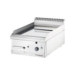 Stalgast verchromte Gas-Griddleplatte als Tischgerät, 400x700 mm, glatte Grillfläche, Serie 700 ND