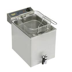 ROLLER GRILL Fritteuse mit Ablasshahn, 12 Liter, Abmessung 350 x 470 x 350 mm (BxTxH)