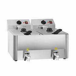 Vaiotec Easyline Elektro Fritteuse 2 Becken mit Ablasshahn 10+10 Liter