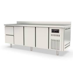 Vaiotec Topline Kühltisch 700 / 4-fach GN1/1 mit 2 Schubladen / 3 Türen & Aufkantung