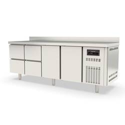 Vaiotec Topline Kühltisch 700 / 4-fach GN1/1 mit 4 Schubladen / 2 Türen & Aufkantung