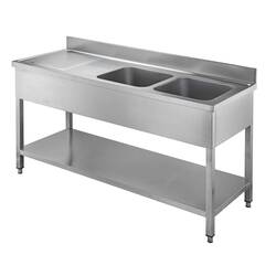 Vaiotec Topline Spültisch 700 / 2 Becken rechts + Abtropffläche B:1600