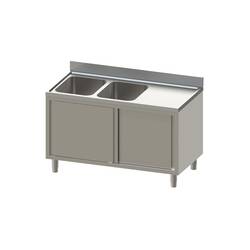 Vaiotec Topline Spülschrank 600 / 2 Becken links mit Schiebetüren B:1600