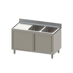 Vaiotec Topline Spülschrank 600 / 2 Becken rechts mit Schiebetüren B:1600