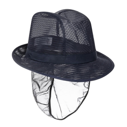 Trilby Hut mit Haarnetz dunkelblau Größe M