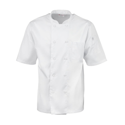 Chefs Works Montreal Cool Vent Unisex-Kochjacke mit kurzen Ärmeln Weiß S