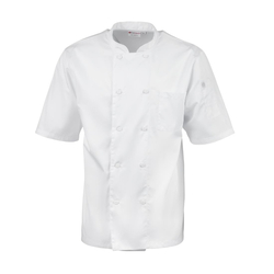 Chefs Works Montreal Cool Vent Unisex-Kochjacke mit kurzen Ärmeln Weiß M