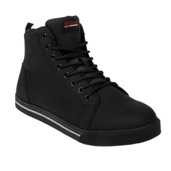 Slipbuster Recycelte Mikrofaser Sicherheits-Hi-Top-Stiefel Mattes Schwarz 39