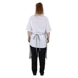 Whites Latzschürze Grau Weiß Metzgerstreifen