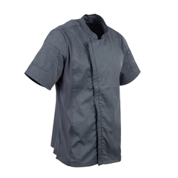 Chef Works Unisex Springfield Leichter Mantel mit kurzen Ärmeln und Reißverschluss Farbe Blau Größe S