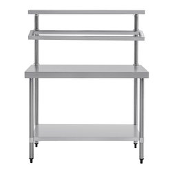 Vogue Edelstahl Arbeitstisch mit Aufsatz 120cm