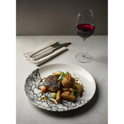 Churchill Kintsugi Accents Quartz Black Evolve Coupe-Schüssel, 184 mm, (12 Stück)