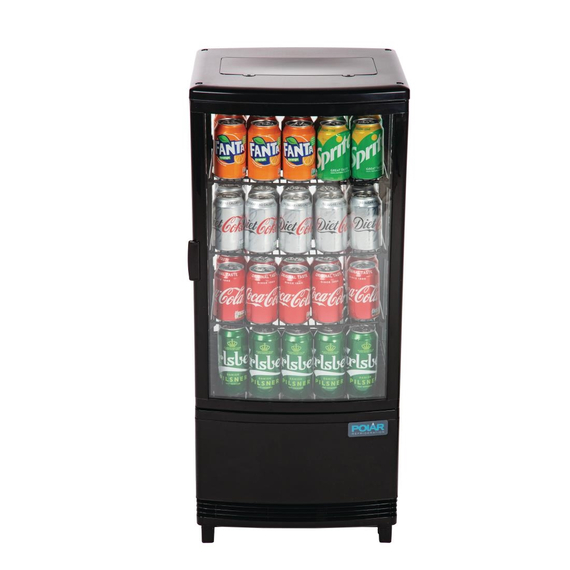 Polar C-Serie Energieeffizienter Kühlschrank mit gebogener Tür Schwarz 86Ltr, Bild 10