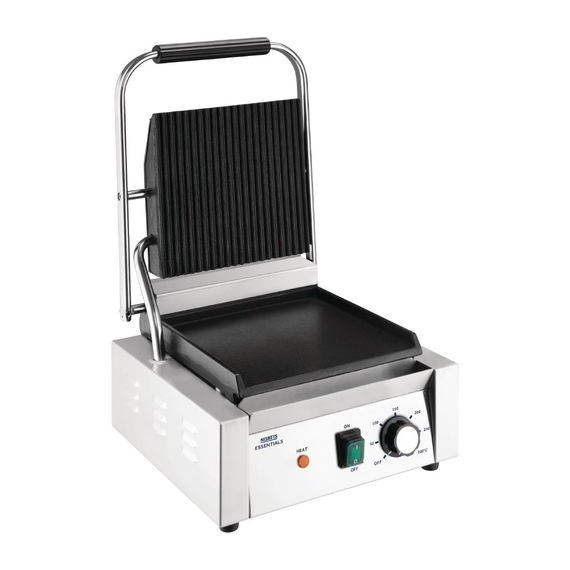 Nisbets Essentials Kontaktgrill gerillte obere Platte