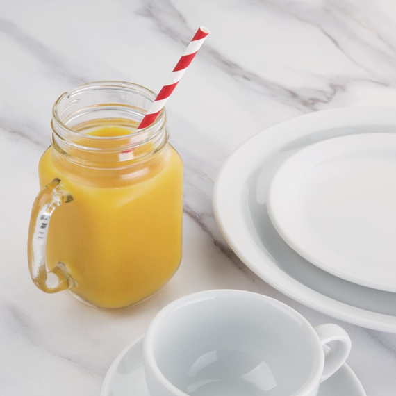 Fiesta Compostable Kompostierbare Papiertrinkhalme rot geringelt (250 Stück), Bild 3