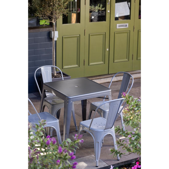 Bolero Bistro quadratischer Bistrotisch aus Stahl Grau 66cm, Bild 8