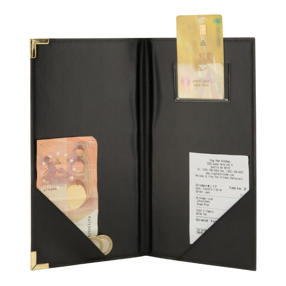 Securit klassischer Banknotenpräsenter aus Leder, schwarz, Bild 6