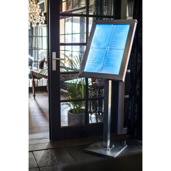 Securit Edelstahl Farbige LED 4XA4 Anzeige mit Mast und Sockel, Bild 4