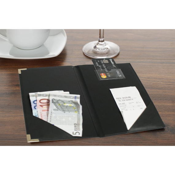 Securit klassischer Banknotenpräsenter aus Leder, schwarz, Bild 7