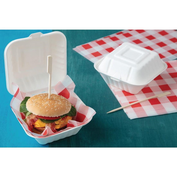 Fiesta Compostable kompostierbare Zuckerrohr Burgerboxen 14,9cm (500 Stück), Bild 2