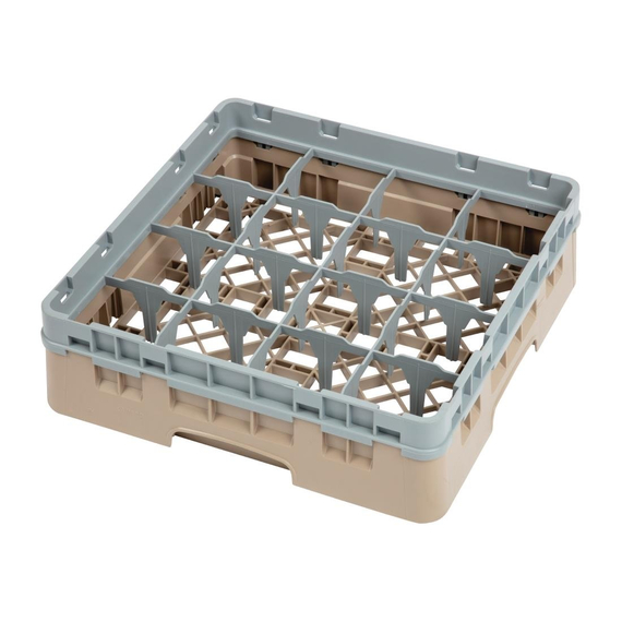 Cambro Gläserspülkorb beige mit 16 Fächern max Glashöhe 9,2cm, Bild 2