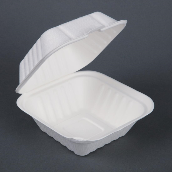 Fiesta Compostable kompostierbare Zuckerrohr Burgerboxen 14,9cm (500 Stück), Bild 4