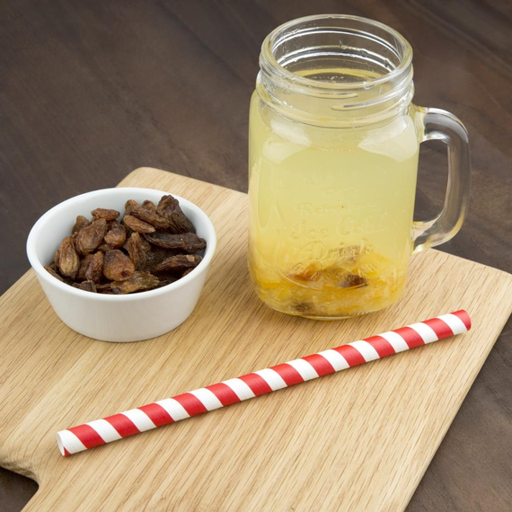 Fiesta Compostable Smoothie-Trinkhalm Papier rot gestreift 21cm (250 Stück), Bild 3