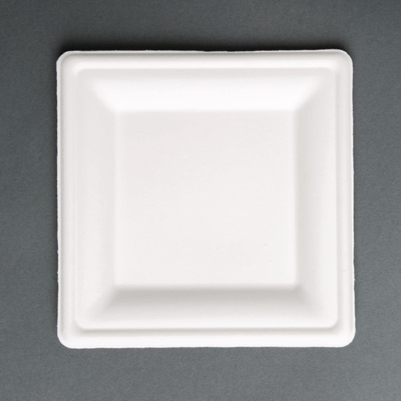 Fiesta Compostable kompostierbare Teller aus Bagasse quadratisch 20,4cm (50 Stück), Bild 3
