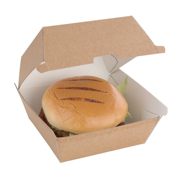 Fiesta Compostable kompostierbare Hamburgerboxen Kraft klein (200 Stück), Bild 6
