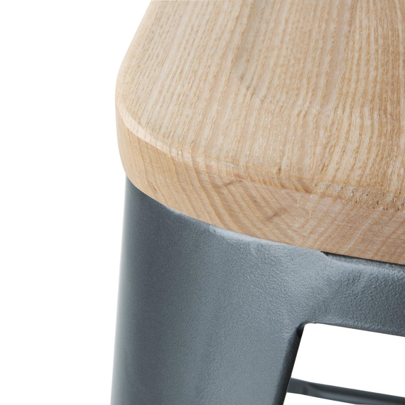 Bolero Bistro Hochbarstuhl mit Holzsitz grau (4 Stück), Bild 4