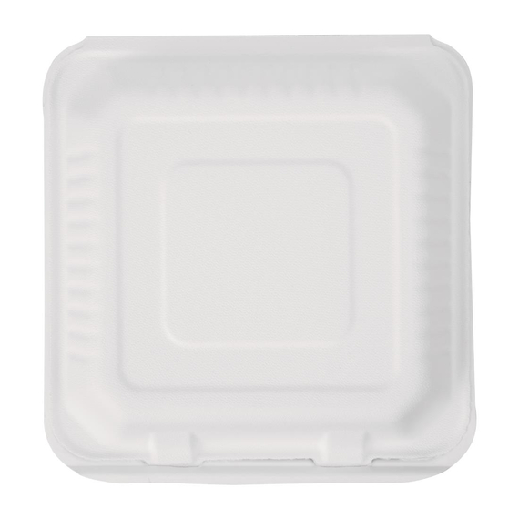 Fiesta Compostable kompostierbare Menüboxen aus Bagasse mit Klappdeckel 22,3cm (200 Stück), Bild 4