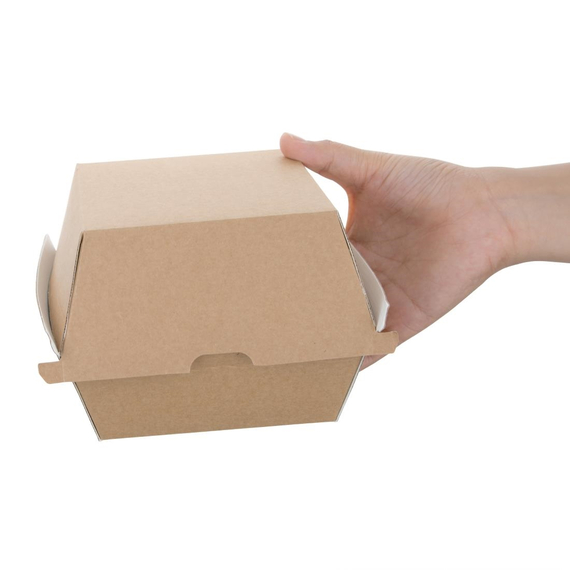 Fiesta Compostable kompostierbare Burgerboxen aus Kraftpapier groß 112mm (150 Stück), Bild 3