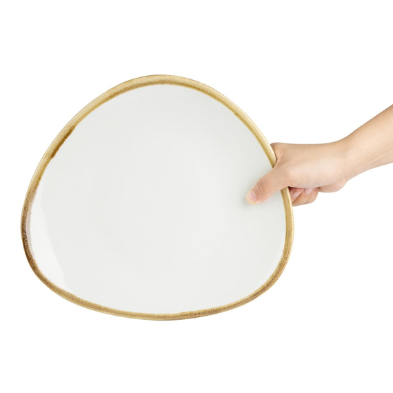 Olympia Kiln dreieckige Teller Kreideweiß 28cm (4 Stück), Bild 4