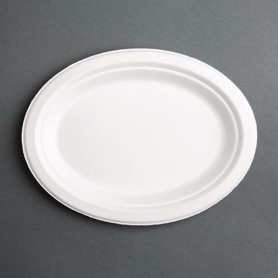 Fiesta Compostable kompostierbare Teller aus Bagasse oval 19,8cm (50 Stück), Bild 3