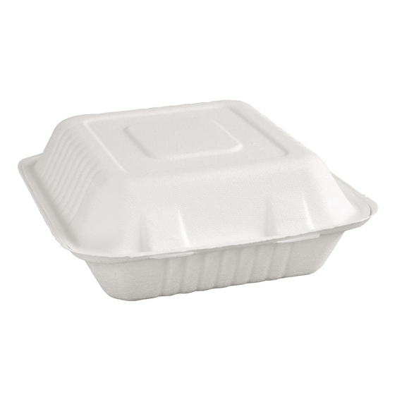 Fiesta Compostable kompostierbare Menüboxen aus Bagasse mit Klappdeckel 22,3cm (200 Stück), Bild 2