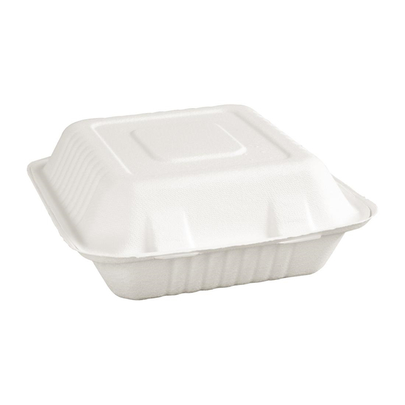 Fiesta Compostable kompostierbare Menüboxen aus Bagasse mit Klappdeckel 3-geteilt (200 Stück), Bild 5