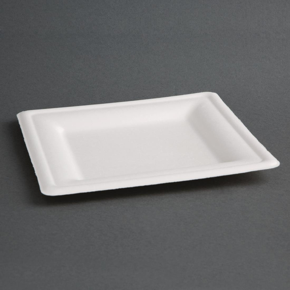 Fiesta Compostable kompostierbare Teller aus Bagasse quadratisch 20,4cm (50 Stück), Bild 5