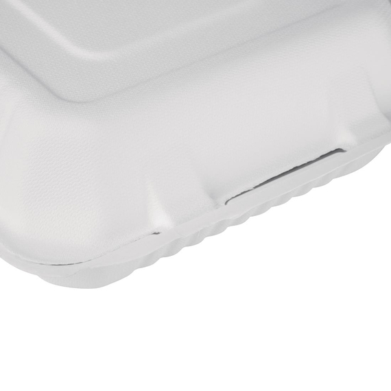 Fiesta Compostable kompostierbare Menüboxen aus Bagasse mit Klappdeckel 22,3cm (200 Stück), Bild 5