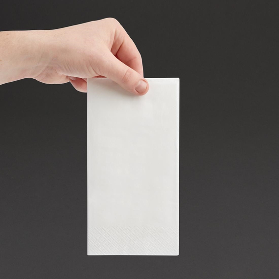 Fiesta Recyclable Dinner-Servietten 1/8 weiß 3-lagig 40cm (1000 Stück), Bild 3