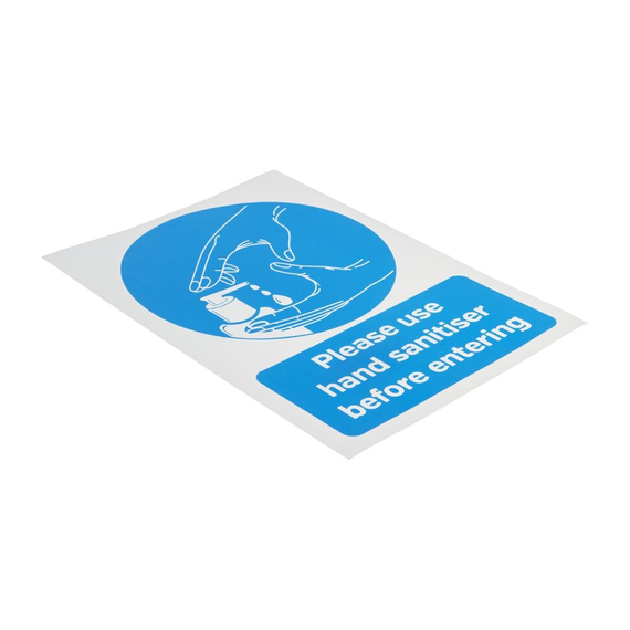 Bitte verwenden Sie Händedesinfektionsmittel, bevor Sie das selbstklebende Schild A5 eingeben, Bild 3