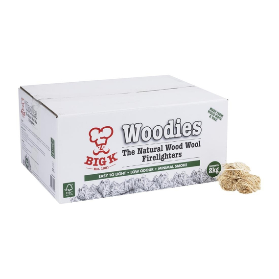 Big K Woodies Naturholz-Wolle Anzünder 2Kg