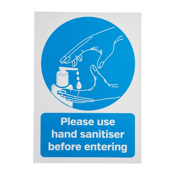 Bitte verwenden Sie Händedesinfektionsmittel, bevor Sie das selbstklebende Schild A4 eingeben, Bild 5