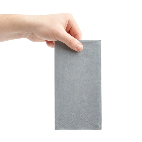 Fiesta Recycelbare Dinner-Serviette, Grau, 40 x 40 cm, 2-lagig, 1/8-Falz (2000 Stück), Bild 3