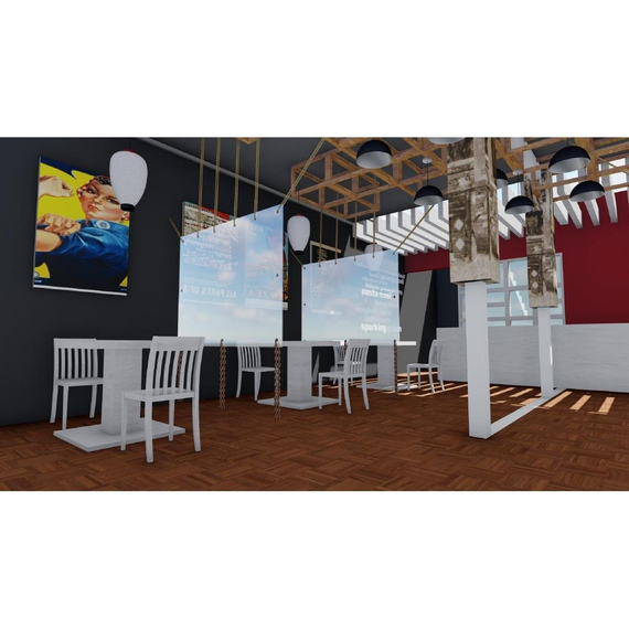 Recycelbare Trennwand 200x150cm transparenter PVC