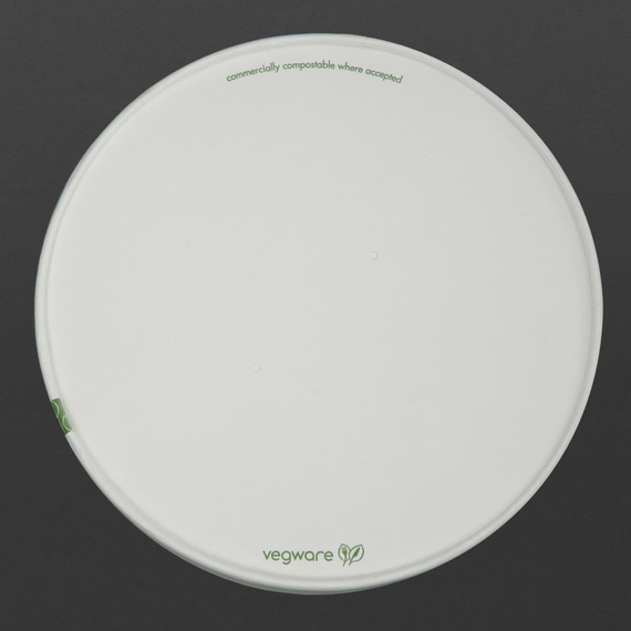 Kompostierbare Deckel der Vegware 185-Serie (300 Stück)