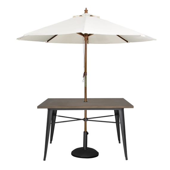 Bolero Kompletter Outdoor Tisch 120x76x76cm Dunkles Holz, Bild 6