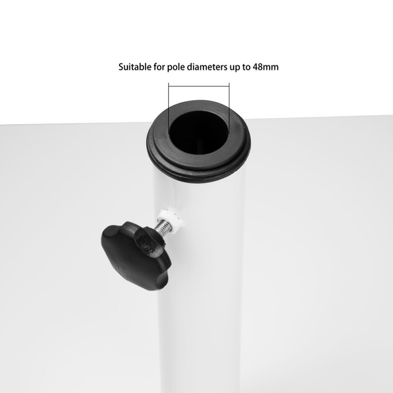 Bolero flacher Metall-Sonnenschirmständer, weiß ¿ 18 kg, Bild 3